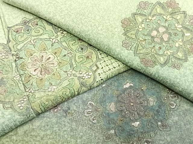平和屋着物●訪問着 中国三大刺繍 汕頭刺繍 スワトウ刺繍 総刺繍 吉祥花文 暈し染め 金糸 さが美扱い 正絹 逸品 AABK7557fy