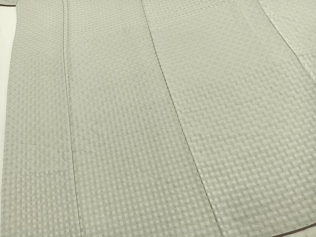 平和屋着物●上質な色無地 市松地紋 紫水晶色 ロング丈 正絹 逸品 AABK7566fy