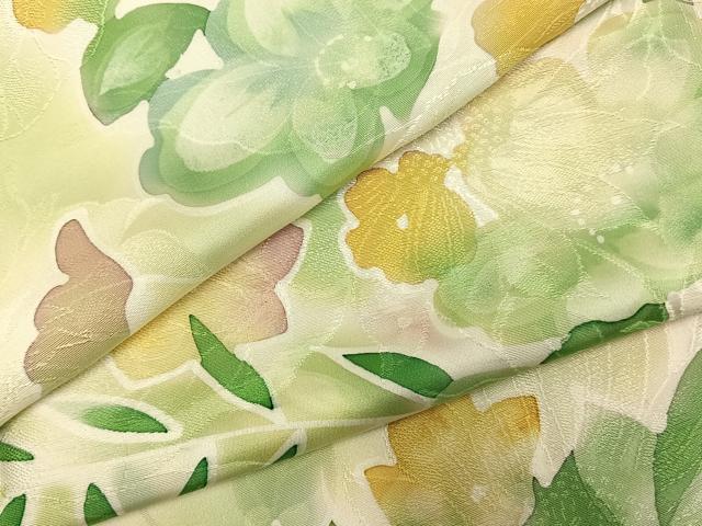 平和屋着物●上質な小紋 地紋起こし 草花文 暈し染め 正絹 逸品 AABK7567fy