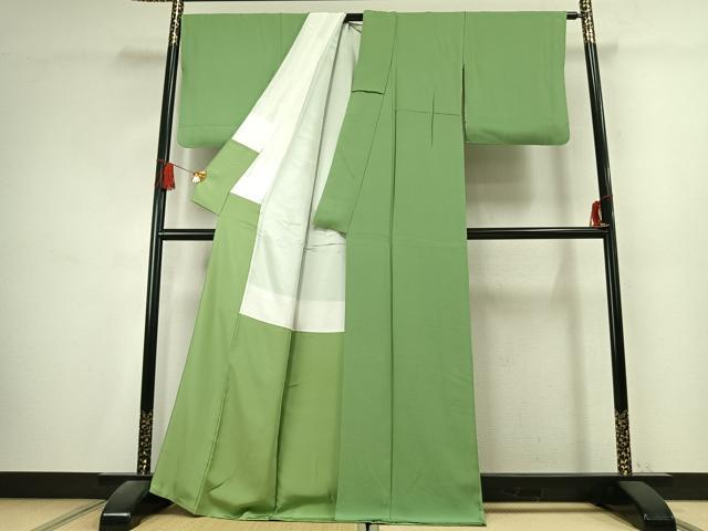平和屋着物●上質な色無地 淡萌黄色 正絹 逸品 AABK7568fy