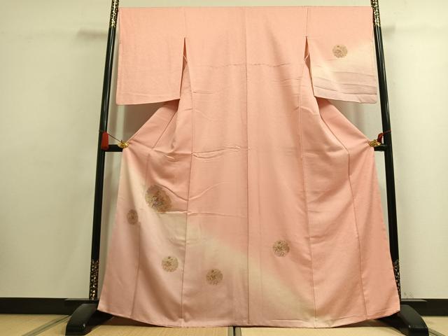 平和屋着物●訪問着 中国三大刺繍 汕頭刺繍 スワトウ刺繍 総刺繍 雪輪花文 暈し染め 正絹 逸品 AABK7571fy