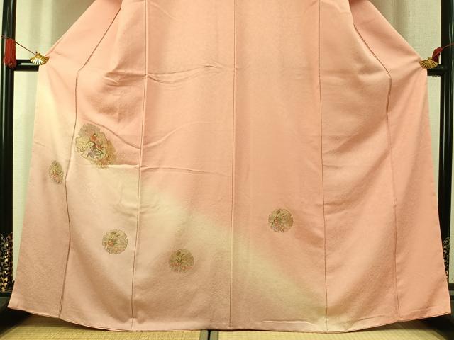平和屋着物●訪問着 中国三大刺繍 汕頭刺繍 スワトウ刺繍 総刺繍 雪輪花文 暈し染め 正絹 逸品 AABK7571fy
