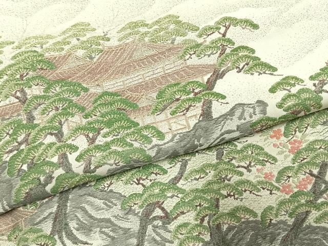 平和屋着物●豪華色留袖 寿光織 風景文 暈し染め 金糸 正絹 逸品 AABK7574fy