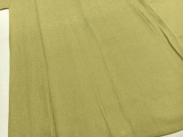 平和屋着物●上質な色無地 紋意匠 枯草色 正絹 逸品 AABK7582fy