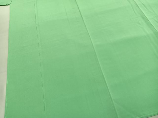 平和屋着物●上質な色無地 若緑色 丹後ちりめん 反端付き 正絹 逸品 AABK7583fy