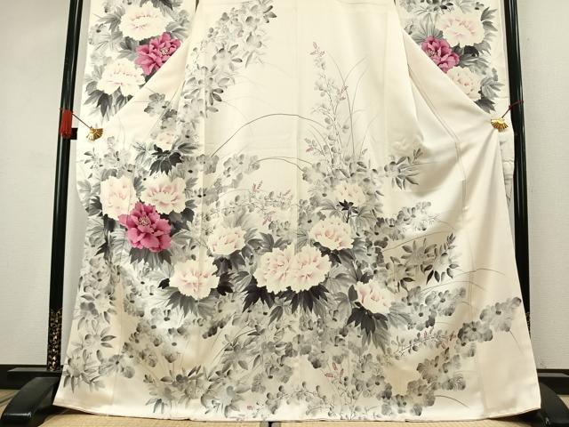 平和屋着物●豪華振袖 手描き 草花文 やまと誂製 正絹 逸品 AABK7587fy
