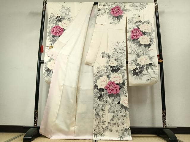 平和屋着物●豪華振袖 手描き 草花文 やまと誂製 正絹 逸品 AABK7587fy