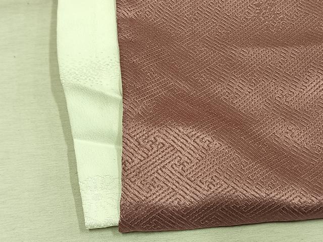 平和屋着物●上質な色無地 草花地紋 薄柿色 胴抜き仕立て 正絹 逸品 AABK7588fy