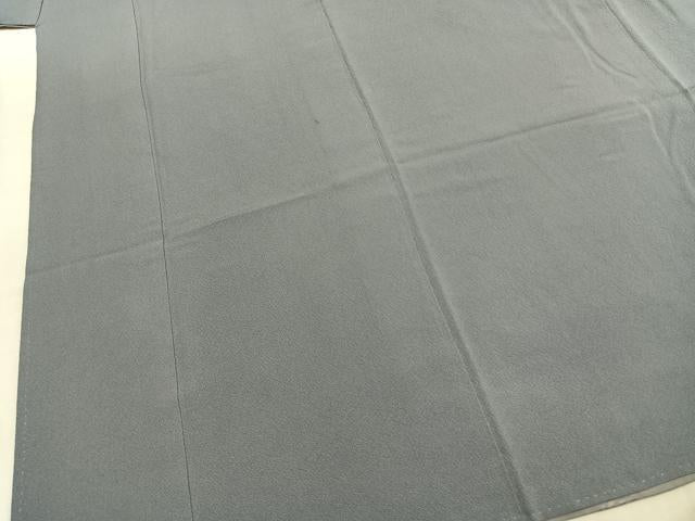 平和屋着物●上質な色無地 作家物 灰青色 正絹 逸品 AABK7593fy
