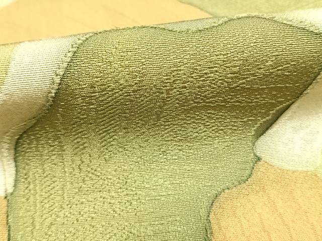 平和屋着物●上質な小紋 地紋起こし 葉尽くし 暈し染め 正絹 逸品 AABK7595fy