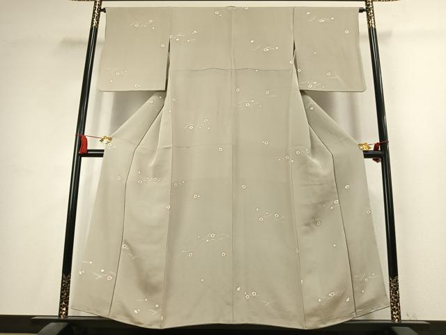 平和屋着物●上質な小紋 舞花文 金彩 鬼しぼ縮緬 正絹 逸品 AABK7609fy