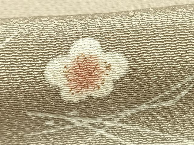 平和屋着物●上質な小紋 舞花文 金彩 鬼しぼ縮緬 正絹 逸品 AABK7609fy