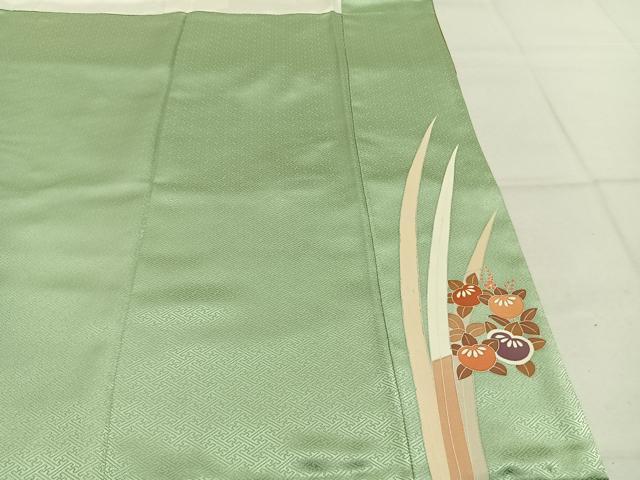 平和屋着物●訪問着 駒刺繍 花蝶文 暈し染め 金糸 金彩 正絹 逸品 AABK7612fy