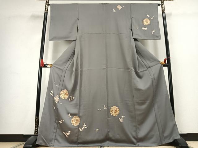 平和屋着物●訪問着 吉祥花鳥文 金彩 正絹 逸品 未使用 AABK7622fy