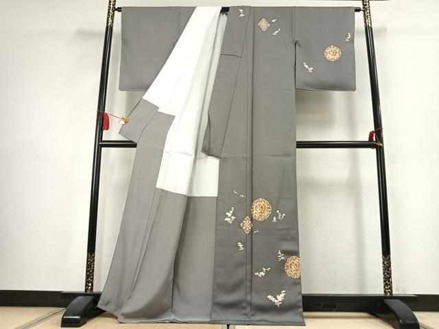 平和屋着物●訪問着 吉祥花鳥文 金彩 正絹 逸品 未使用 AABK7622fy