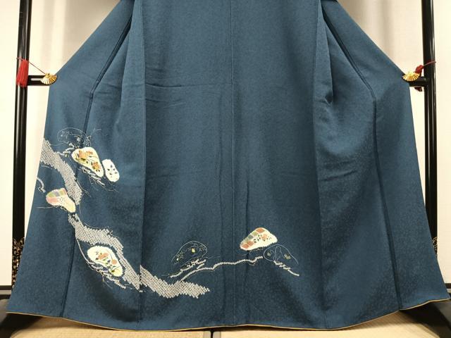 平和屋着物●訪問着 絞り 刺繍 草花文 金糸 金彩 やまと誂製 正絹 逸品 AABK7629fy