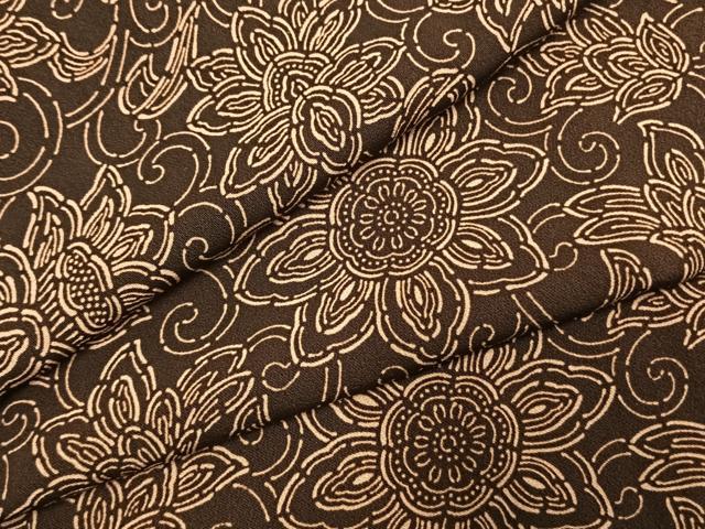 平和屋着物●上質な小紋 型染め 花唐草文 正絹 逸品 AABK7631fy