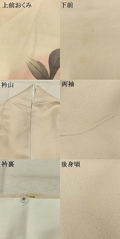 平和屋着物●訪問着 手描き 草花文 暈し染め 正絹 逸品 AABK7636fy