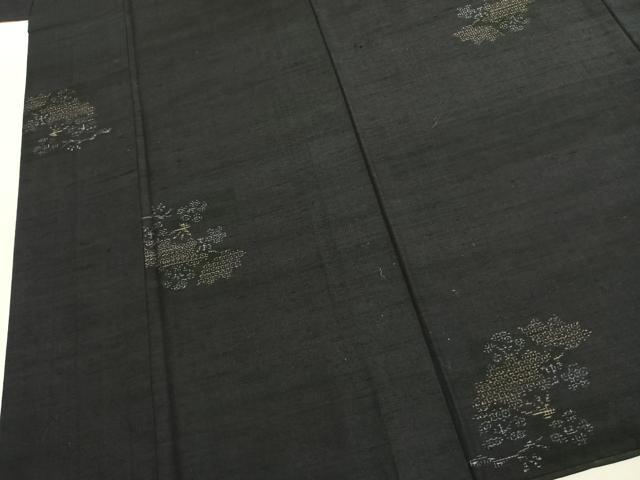 平和屋着物●結城紬 80亀甲 草花文 飛び亀甲柄 正絹 逸品 AABK7640fy