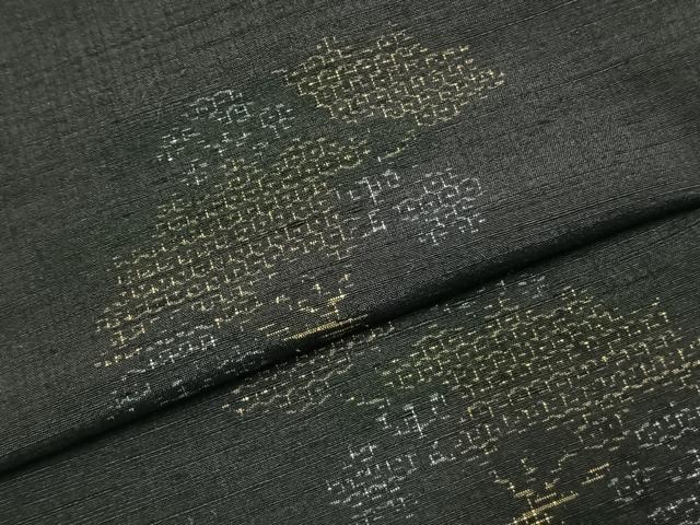 平和屋着物●結城紬 80亀甲 草花文 飛び亀甲柄 正絹 逸品 AABK7640fy