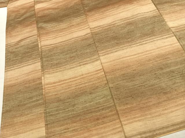 平和屋着物●上質な紬 横段文 正絹 逸品 未使用 AABK7641fy