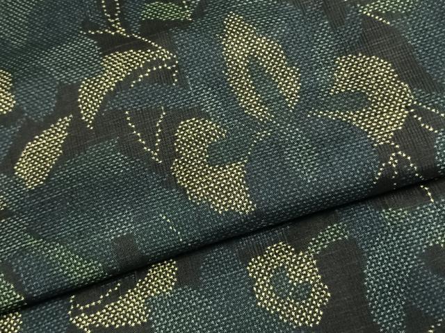 平和屋着物●本場大島紬 7マルキ 草花文 正絹 逸品 AABK7642fy