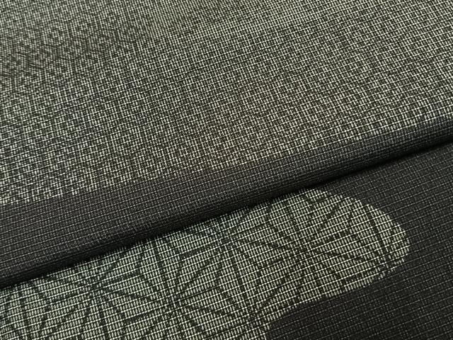 平和屋着物●本塩沢 訪問着 亀甲麻の葉文様 正絹 逸品 AABK7649fy