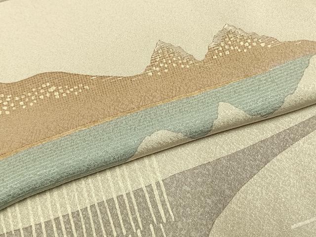 平和屋着物●訪問着 作家物 刺繍 風景文 正絹 逸品 未使用 AABK7659fy