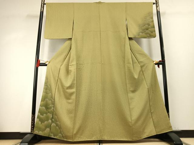 平和屋着物●樋熊哲也 訪問着 辻が花 絞り 手描き 樹林文 暈し染め 正絹 逸品 AABK7670fy