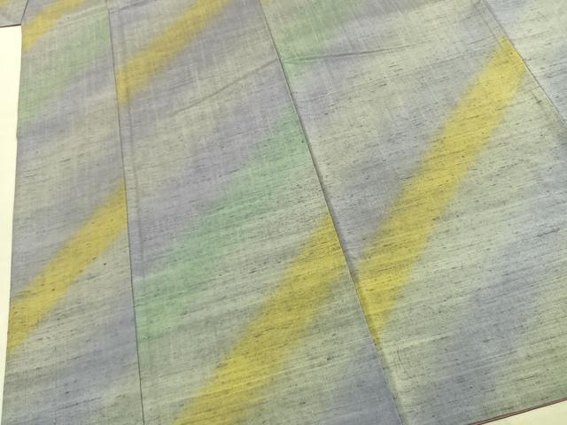 平和屋着物●菅原工房 菅原結作 漢方染紬 斜縞 正絹 逸品 AABK7671fy