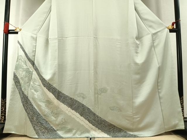 平和屋着物●訪問着 中国三大刺繍 汕頭刺繍 スワトウ刺繍 相良刺繍 絞り 草花文 やまと誂製 正絹 逸品 AABK7672fy