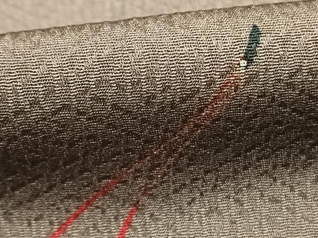 平和屋着物●上質な小紋 松葉文 金彩 正絹 逸品 AABK7683fy