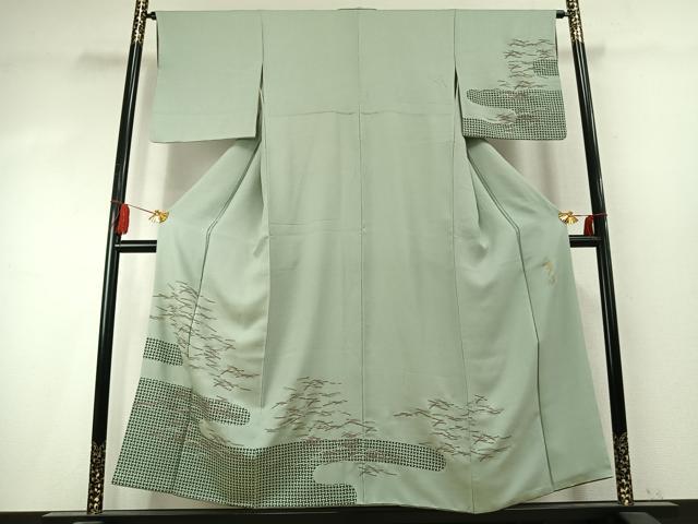 平和屋着物●染色の魔術師 染乃座・大久保玄才 そめのざ玄才 訪問着 松葉 芝文 正絹 逸品 AABK7691fy
