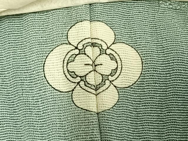 平和屋着物●上質な色無地 草花地紋 青磁鼠色 正絹 逸品 AABK7694fy