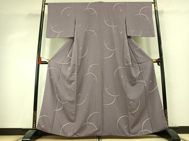 平和屋着物●上質な小紋 舞桜文 正絹 逸品 AABK7708fy