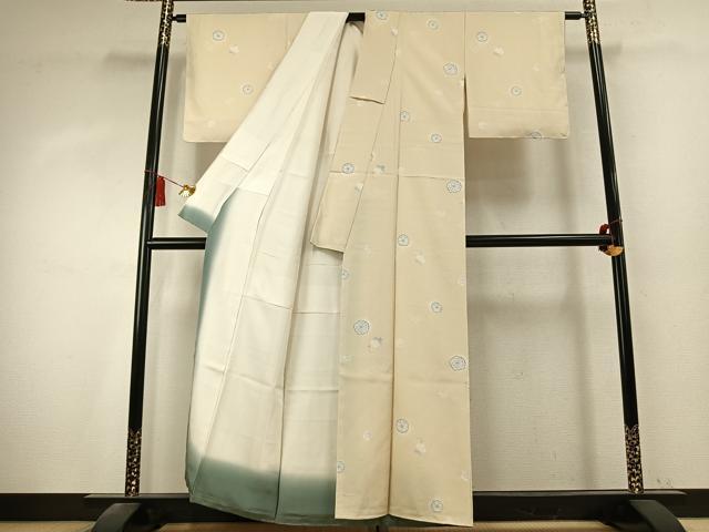 平和屋着物●上質な小紋 舞桜文 蛍暈し 正絹 逸品 AABK7711fy