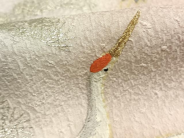 平和屋着物●訪問着 刺繍 飛鳥枝梅松文 暈し染め 金糸 銀彩 正絹 逸品 AABK7713fy