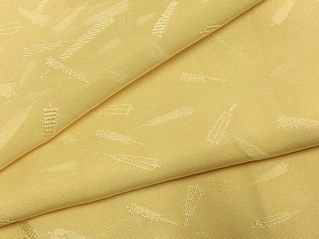 平和屋着物●上質な色無地 扇面地紋 淡黄色 正絹 逸品 AABK7720fy