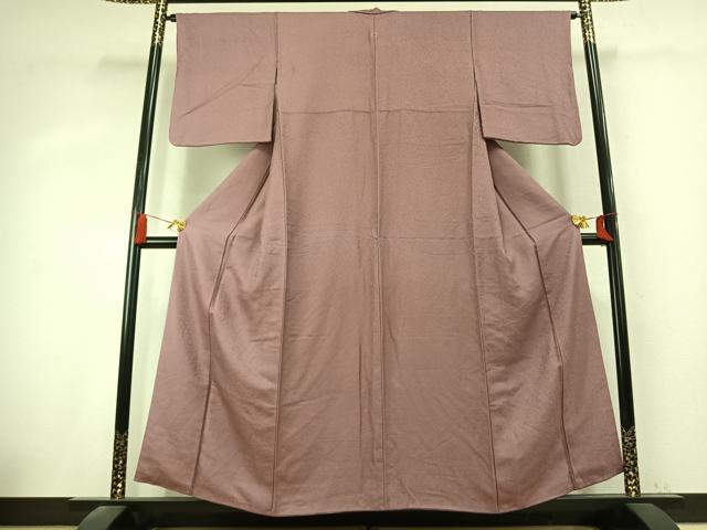 平和屋着物●上質な色無地 紋意匠 梅鼠色 正絹 逸品 AABK7721fy
