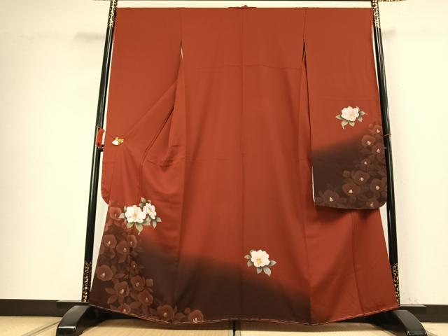 平和屋着物●豪華振袖 草花文 暈し染め 金銀彩 正絹 逸品 AABK7726fy