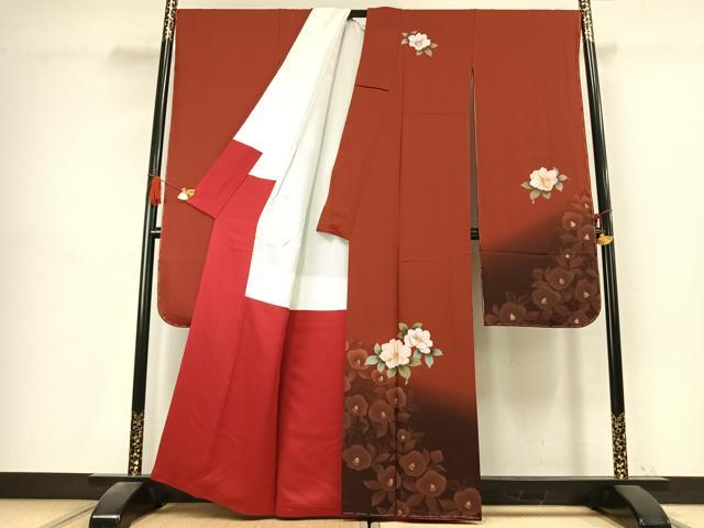 平和屋着物●豪華振袖 草花文 暈し染め 金銀彩 正絹 逸品 AABK7726fy