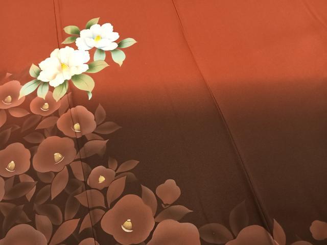 平和屋着物●豪華振袖 草花文 暈し染め 金銀彩 正絹 逸品 AABK7726fy