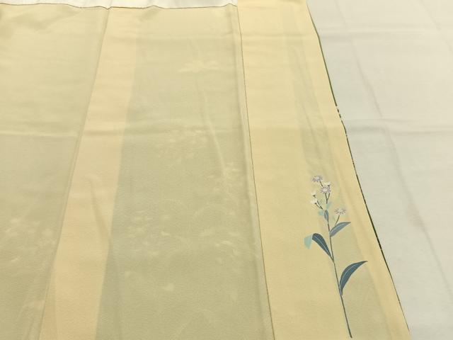 平和屋着物●十日町友禅 女流作家 遠田藤舟 訪問着 草花文 暈し染め 正絹 逸品 AABK7732fy
