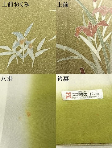 平和屋着物●訪問着 友禅 枝花文 暈し染め 正絹 逸品 AABK7733fy