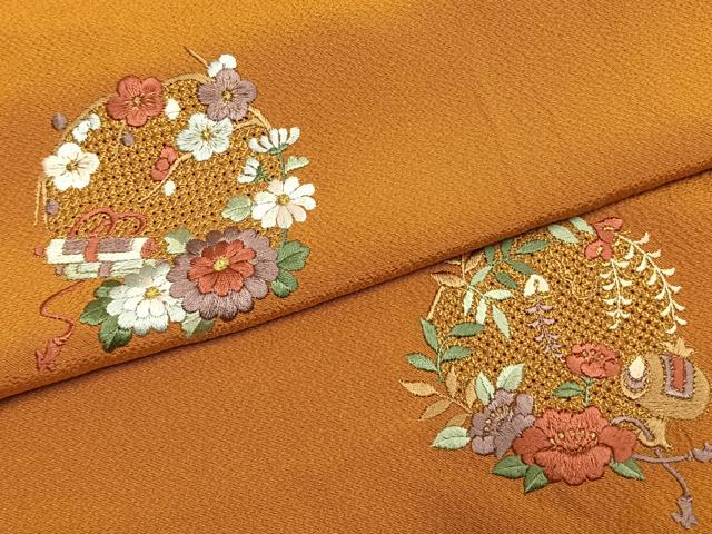 平和屋着物●豪華振袖 中国三大刺繍 汕頭刺繍 スワトウ刺繍 総刺繍 草花文 金糸 正絹 逸品 AABK7737fy