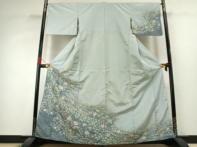 平和屋着物●本場染大島紬 訪問着 絞り 辻が花 正絹 逸品 AABK7744fy