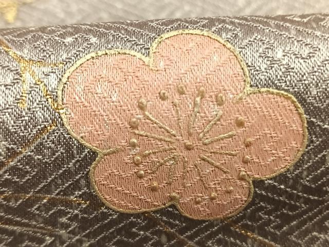 平和屋着物●訪問着 刺繍 梅 松葉 暈し染め 金糸 金彩 正絹 逸品 AABK7745fy