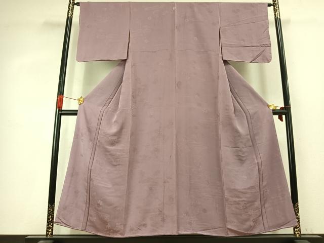 平和屋着物●上質な色無地 草花地紋 浅紫色 正絹 逸品 AABK7746fy