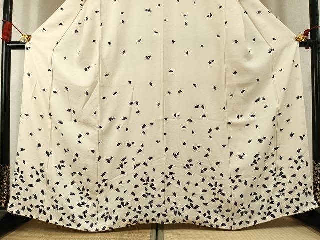 平和屋着物●訪問着 舞桜文 正絹 逸品 AABK7749fy