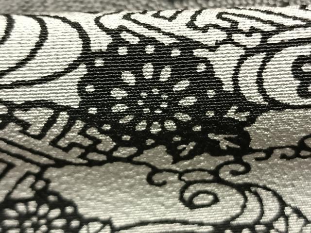 平和屋着物●安田勝彦 訪問着 型染め 草花文 黒地 正絹 逸品 AABK7754fy